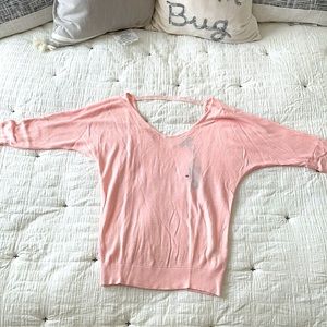 Express elbow sleeve pink dolman sweater